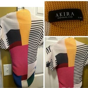 AKIRA Multicolor Short Sleeve Dress/Top